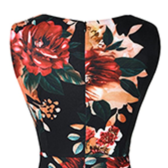 Printed Smocked Waist Sleeveless Dress - Picture 6 of 7